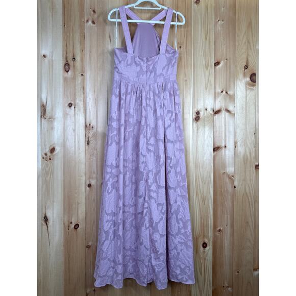 NWT Lulus Love and Beyond Mauve Pink Burnout Floral Maxi Dress Wedding Size XL - Picture 4 of 8